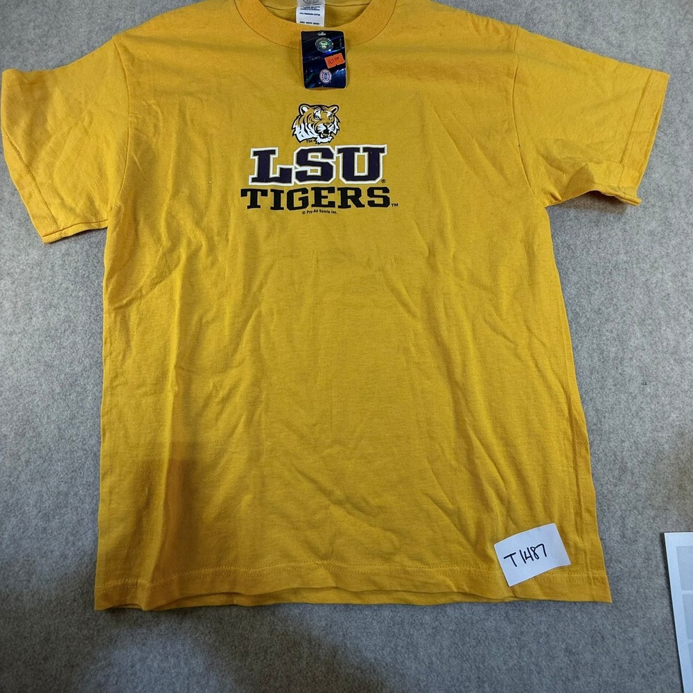 LSU Tigers T Shirt Mens Medium Gold Yellow NCAA Collegiate Pro-Ad Sports NWT